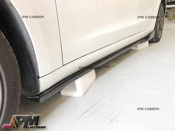 JPM R1 Carbon Fiber Side Skirt Add-on Lips Fits For 2017-2023 Tesla Model 3 Only - Image 4