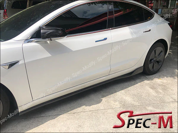 JPM R1 Carbon Fiber Side Skirt Add-on Lips Fits For 2017-2023 Tesla Model 3 Only - Image 6