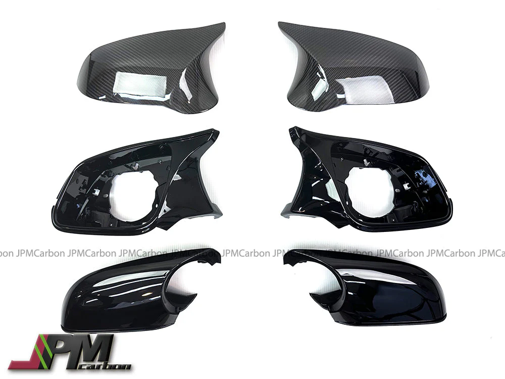 [JPMCarbon] Carbon Fiber Replacement Mirror Covers w/ Gloss Black Housing (6pcs) Fits For 2019-2021 BMW F87 Pre-facelift M2 Only - Image 2