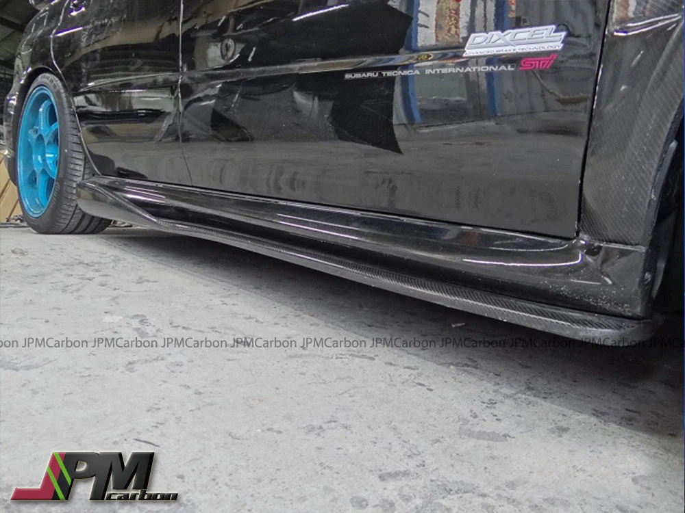 [JPMCarbon] CS Style Carbon Fiber Side Add-on Lips Fits For 2006-2007 Subaru WRX STI GDF Only - Image 3