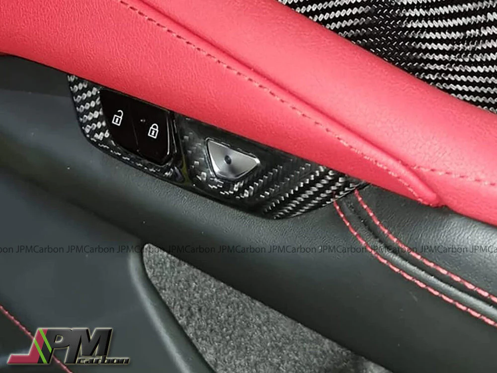 [JPMCarbon] Dry Carbon Door Lock Switch Button Cover Trims Fits For 2020-2025 Chevrolet Corvette C8 Only - Image 2
