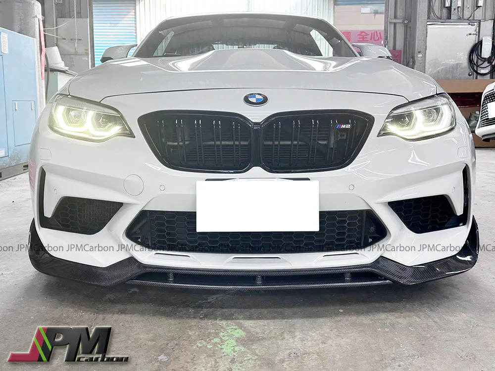 [JPMCarbon] V Style Carbon Fiber Front Bumper Add-on Lip Fits For 2019-2021 BMW F87 M2 Competition Only - Image 2