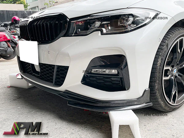 M Performance Style Carbon Fiber Front Bumper Add-on Lip Fits For 2019-2021 BMW G20 G21 G28 3-Series with M-sport Package Only - Image 3
