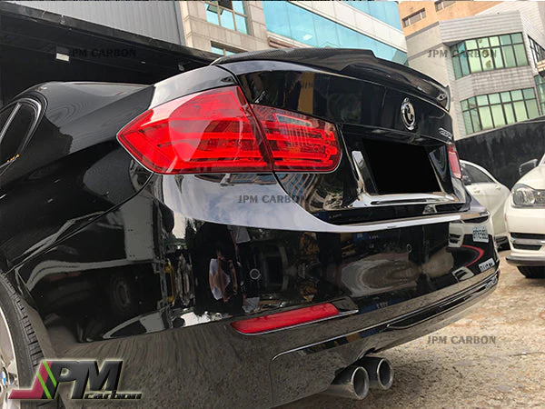 M4 Style Carbon Fiber Trunk Spoiler Fits For 2012-2018 BMW F30 3-Series Sedan Only - Image 2