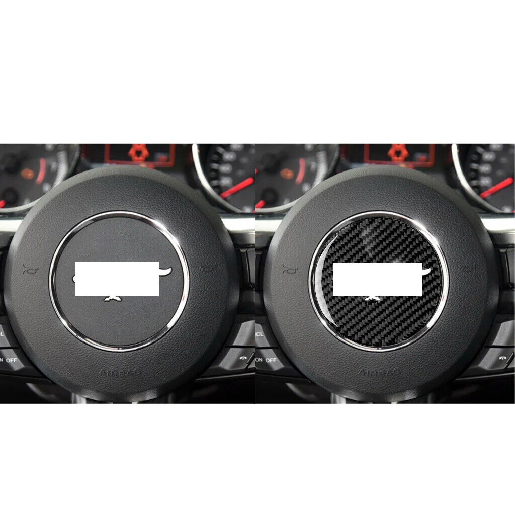 MUSTANG 15-23 CARBON FIBER STEERING WHEEL CENTER TRIM - Image 4