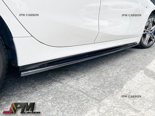 MX Style Carbon Fiber Side Skirt Add-on Lips Fits For 2020-2023 BMW F40 M-Sport Only - Image 3