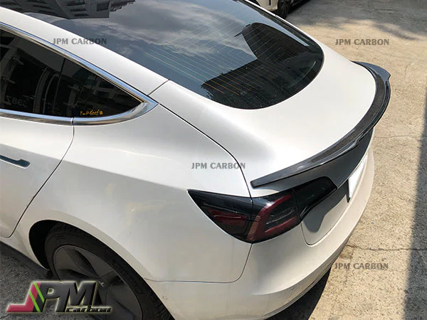 [JPMCarbon] MX Style Carbon Fiber Trunk Spoiler Fits For 2017-2023 Tesla Model 3 Only - Image 2