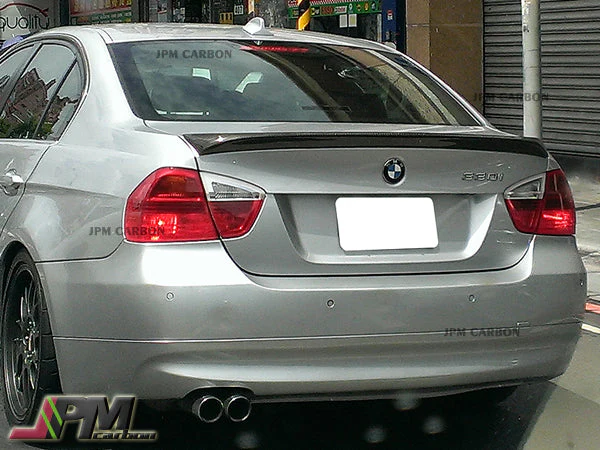 OEM Style Carbon Fiber Trunk Spoiler Fits For 2005-2011 BMW E90 3-Series Sedan Only - Image 2