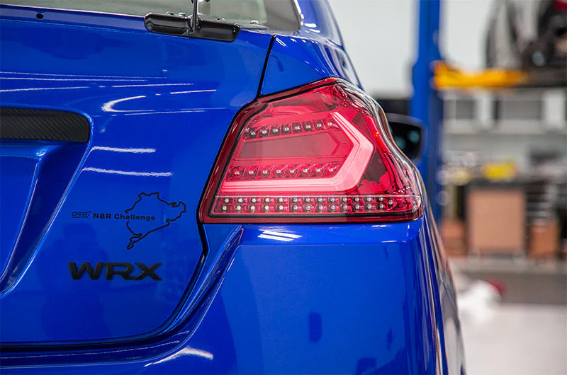OLM Evolution Tail Lights - Clear Lens, Red Base, White Bar - 2015-2021 Subaru WRX / STI - Image 7