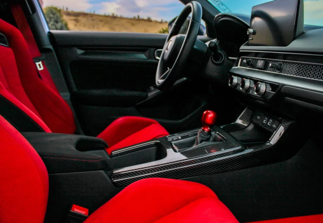 OLM LE Carbon Fiber Shift Panel Side Covers (3pc) - 2023+ Honda Civic FL5 Type R - Image 2