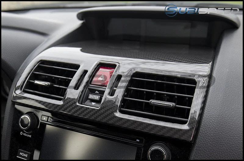 OLM LE Dry Carbon Fiber Center AC Trim Covers - 2016-2021 Subaru WRX / STI 2014-2018 Forester 2016-2017 Crosstrek - Image 2