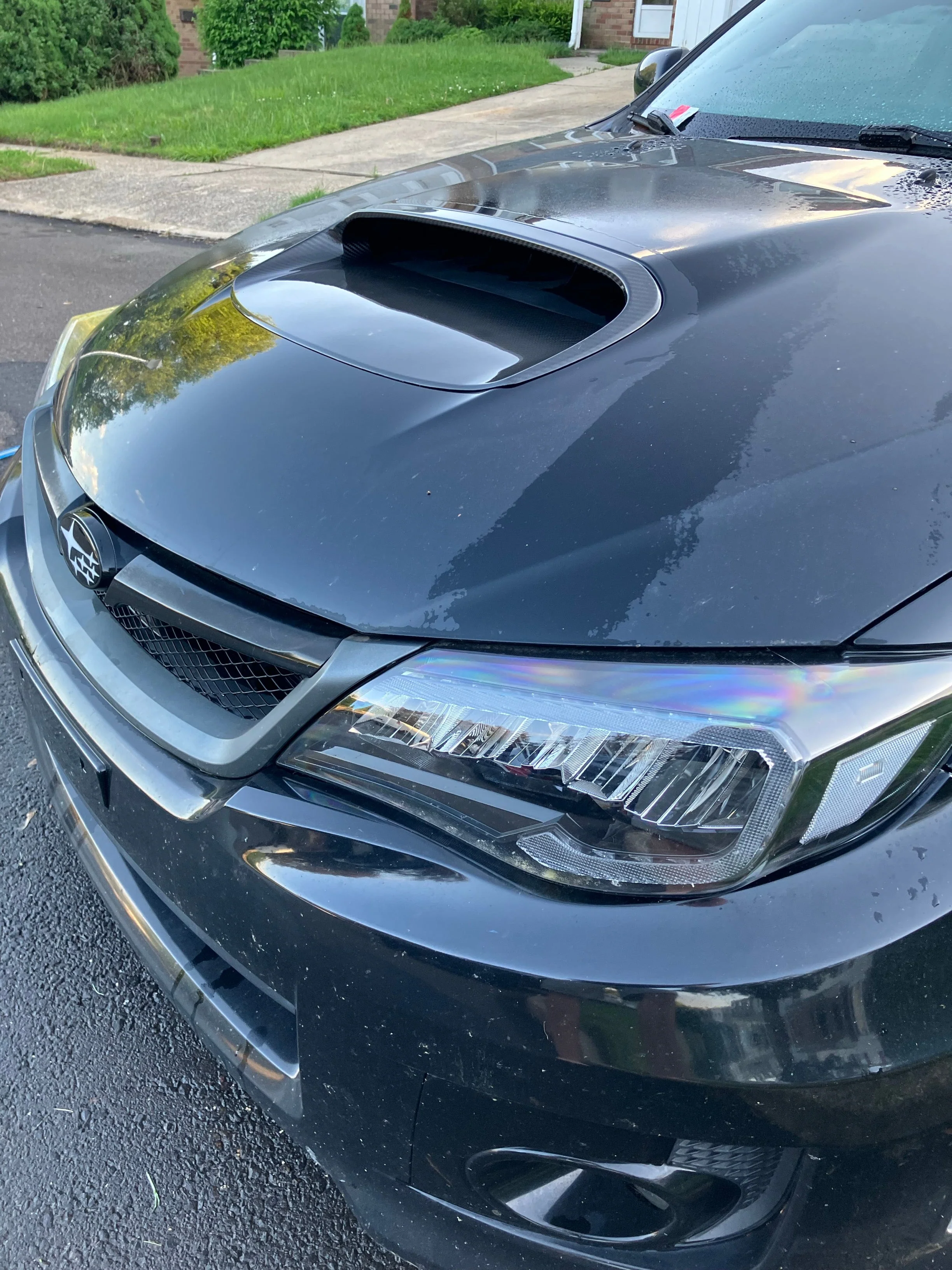 OLM LE Dry Carbon Fiber Hood Scoop Cover - 2010-2014 WRX / STI with Hood Scoop Cover - Image 5