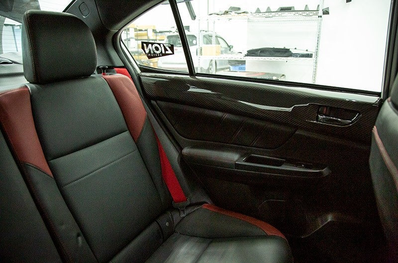 OLM LE Dry Carbon Fiber Rear Door Trim Upper Panels - 2015-2021 Subaru WRX / STI - Image 9