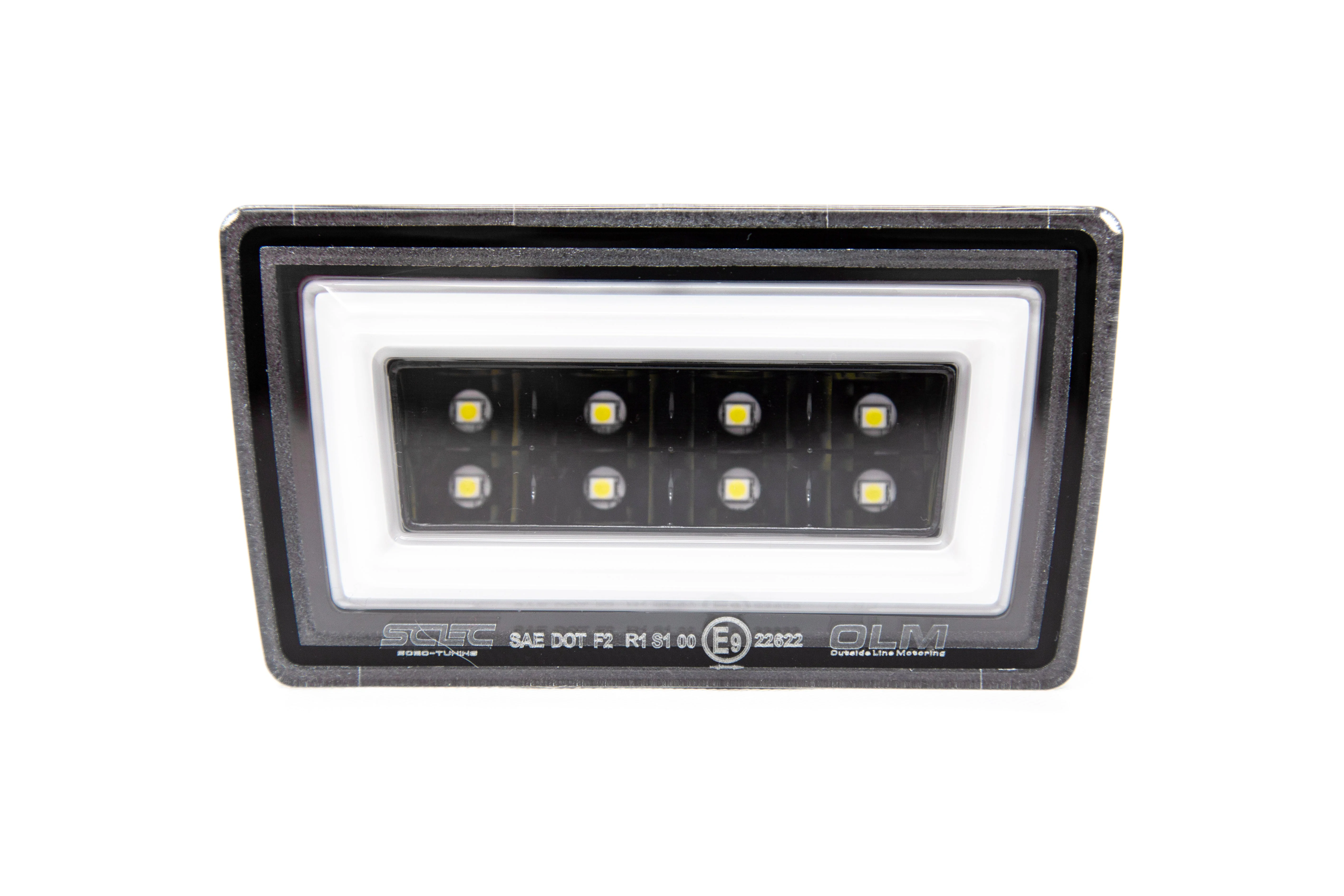 OLM NB+R F1 Rear Brake Light (Clear Lens, Gloss Black Base, White Bar) - 15+ WRX / STI