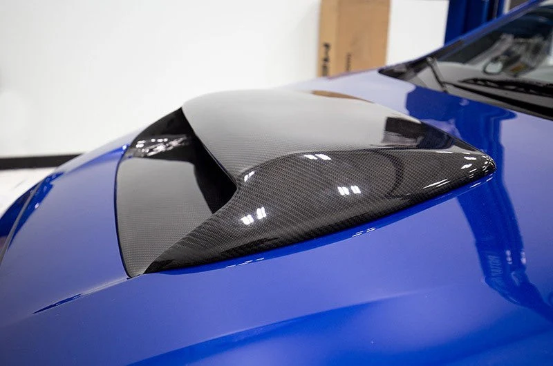 OLM Oversized Carbon Fiber Hood Scoop - 2015-2021 WRX / STI - Image 2