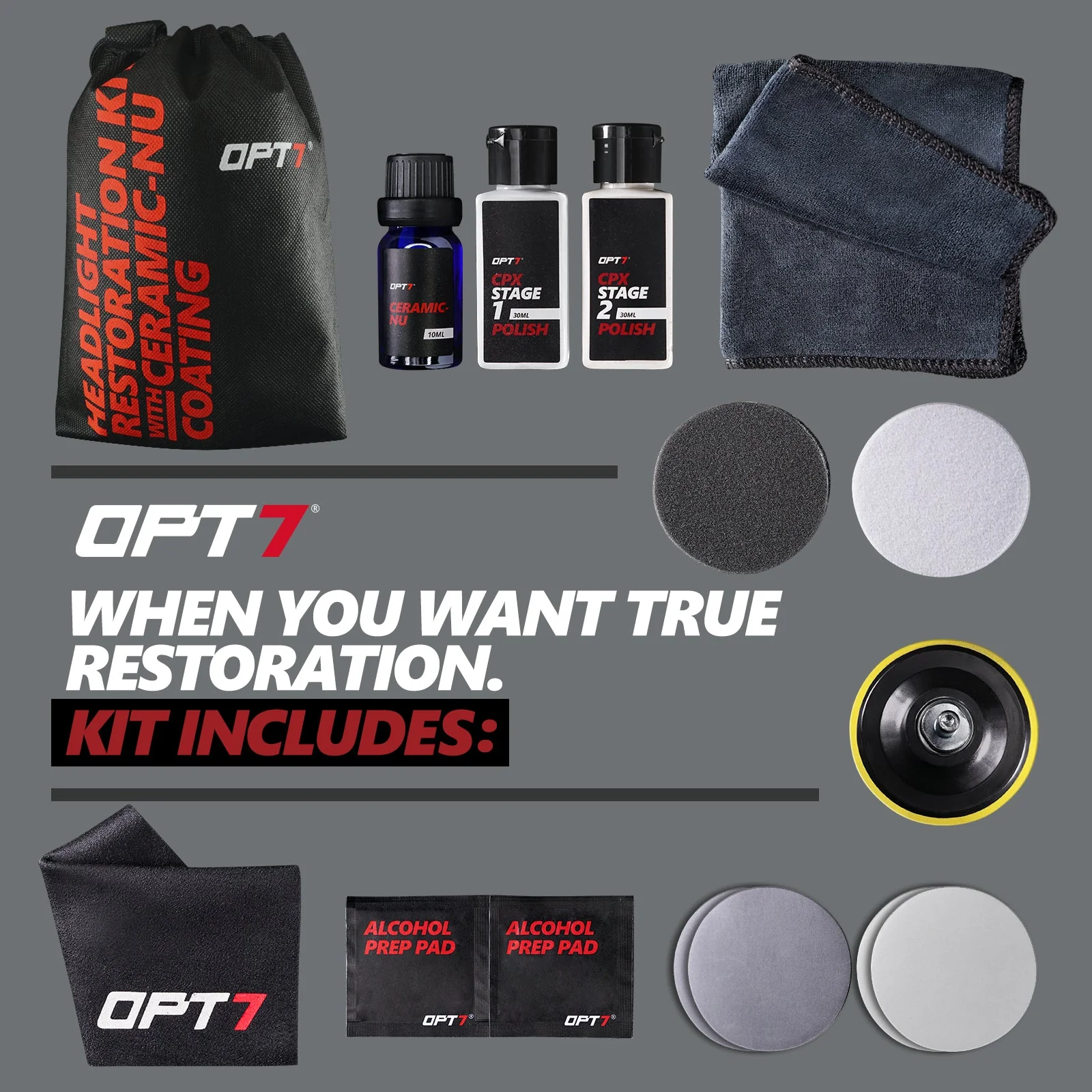 OPT7 Headlight Restoration Kit w-Exclusive Ceramic Nu Coating- Professional Detailers Grade - Image 3