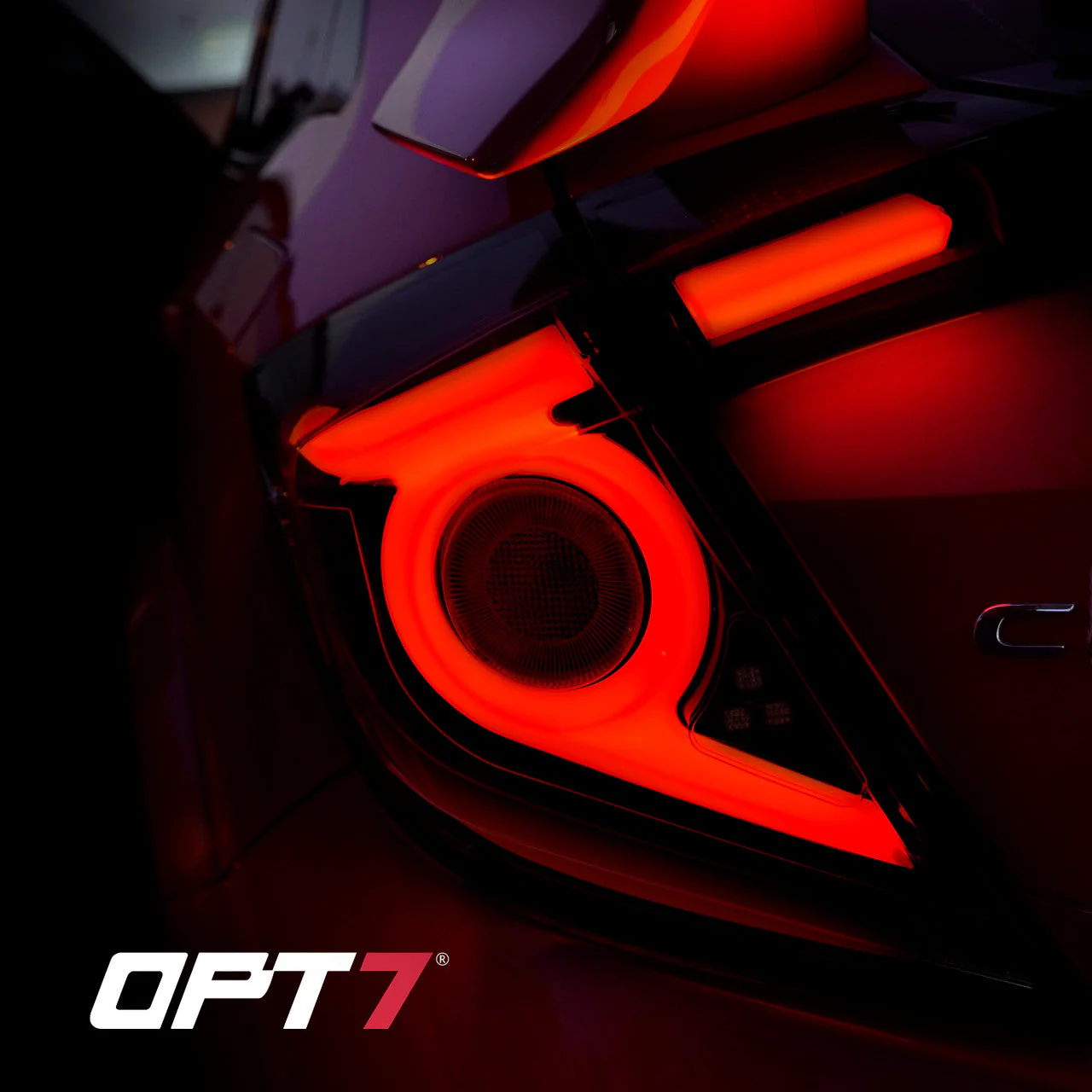OPT7 Honda Civic Hatchback Smoked LED Tail Lights w-Sequential Turn Signals & OLED Technology (Fits all 2016-2021 10th Gen Civic Hatchbacks) - Image 2