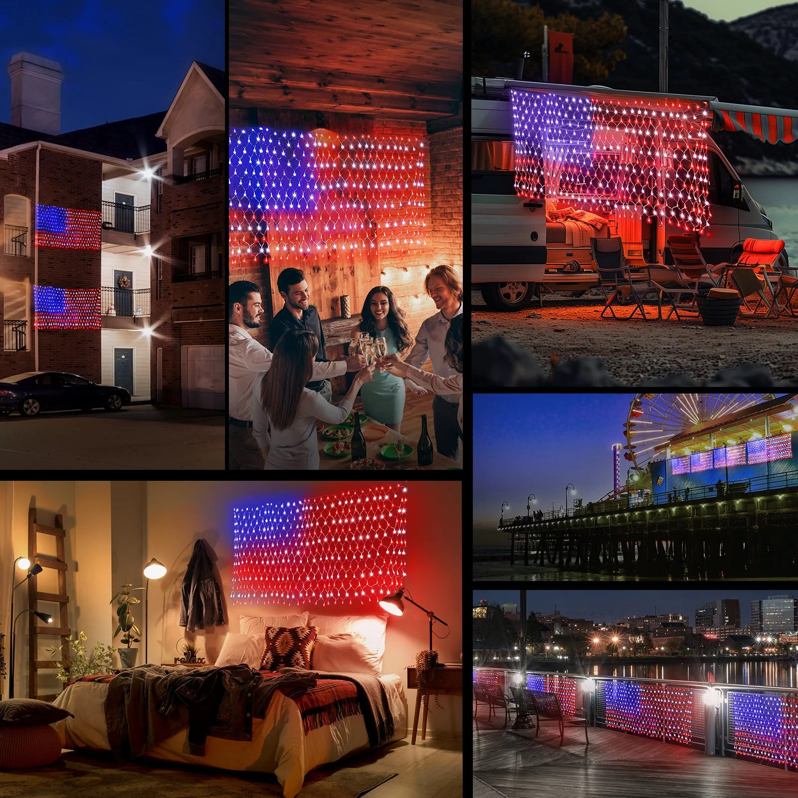OPT7 LED American Flag Net Light Kit with 420 Super Bright LEDs - Image 6