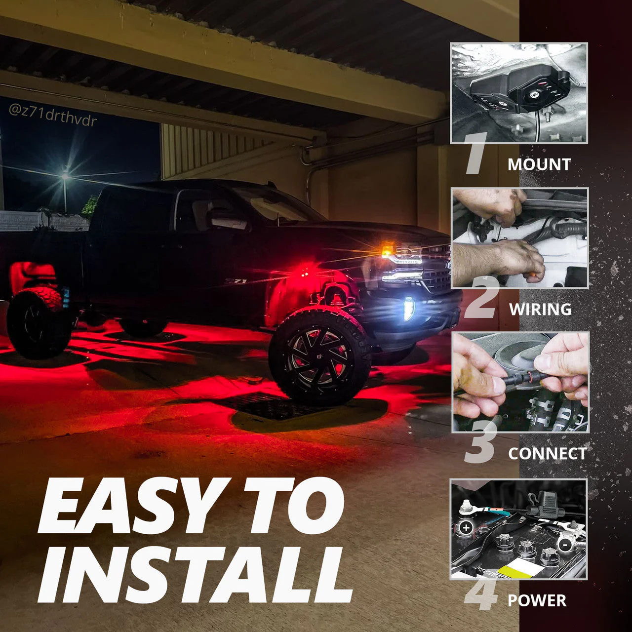 OPT7 Quantum Pro Rock Light RGBW & LED Side Marker White-Amber for Jeep Wrangler JL JLU & Gladiator JT 18-23 - Image 5
