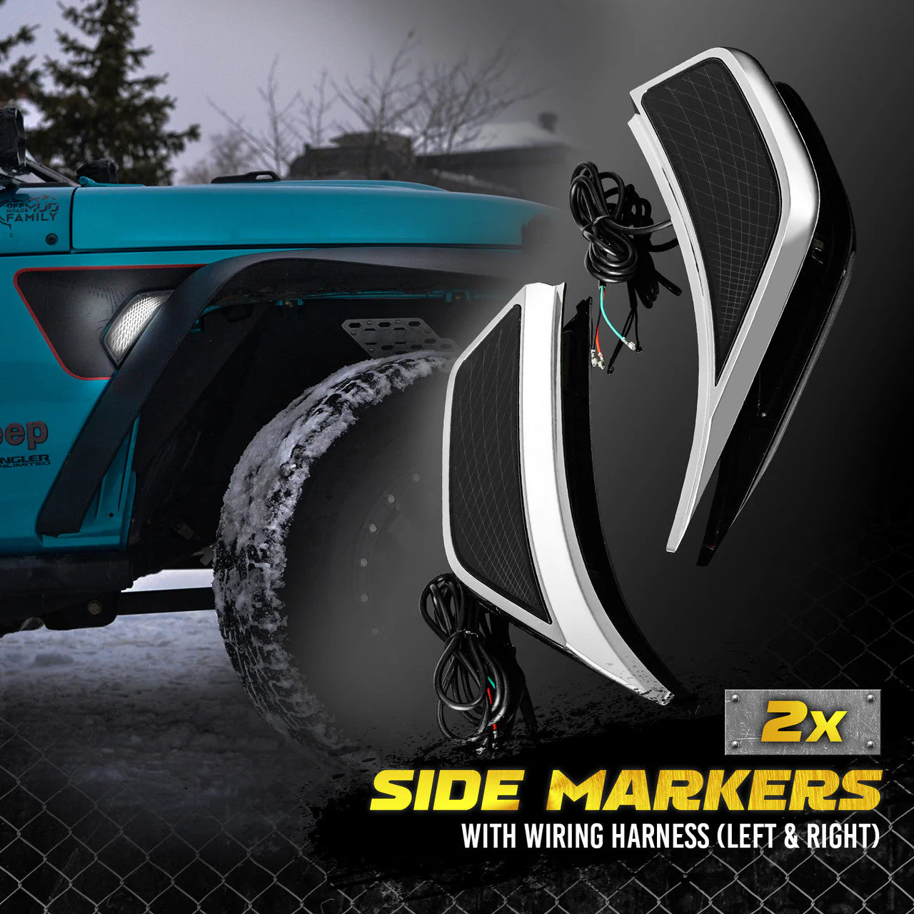 OPT7 Quantum Rock Light RGBW & LED Side Marker White-Amber for Jeep Wrangler JL JLU & Gladiator JT 18-23 - Image 12