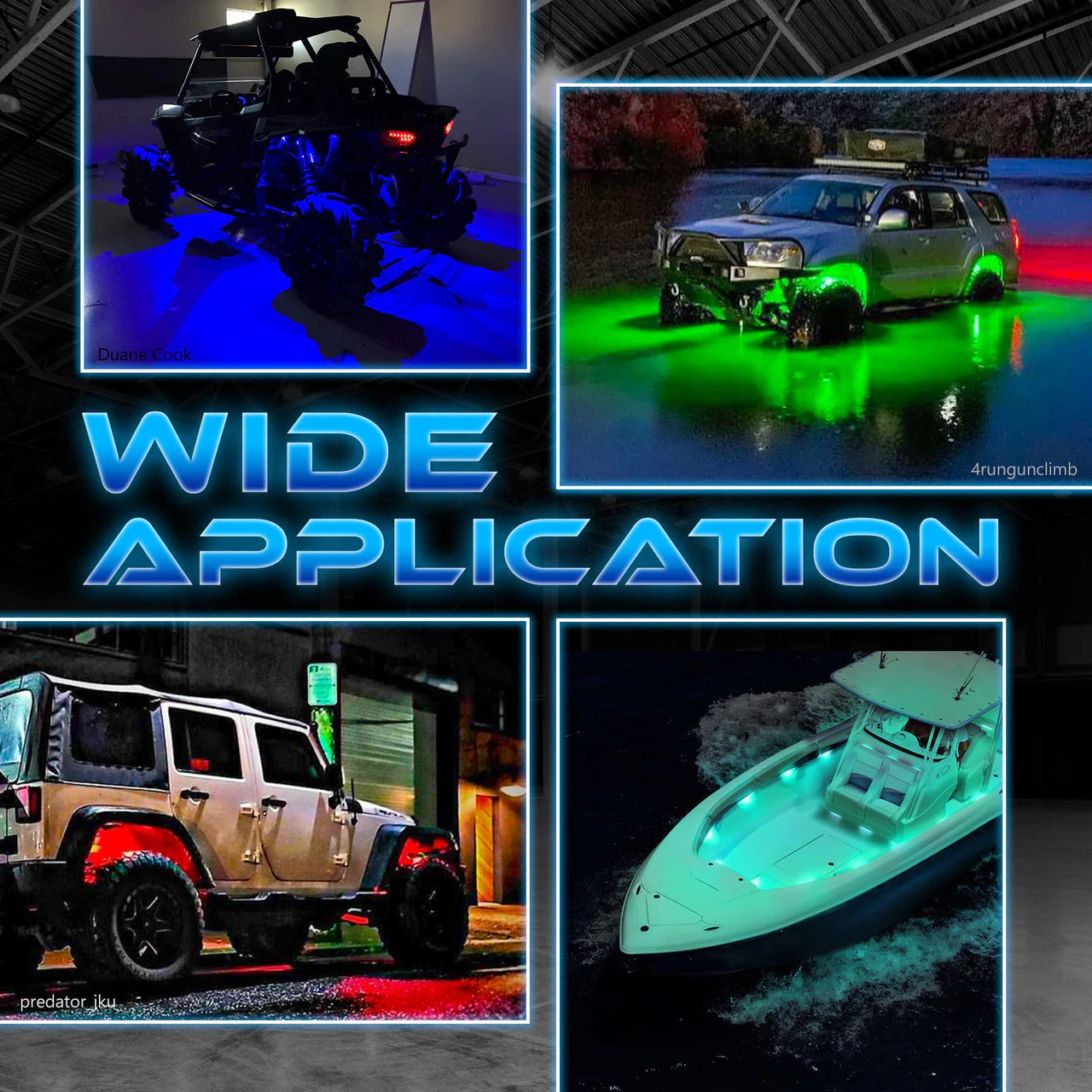 OPT7 Quantum Rock Light RGBW & LED Side Marker White-Amber for Jeep Wrangler JL JLU & Gladiator JT 18-23 - Image 4