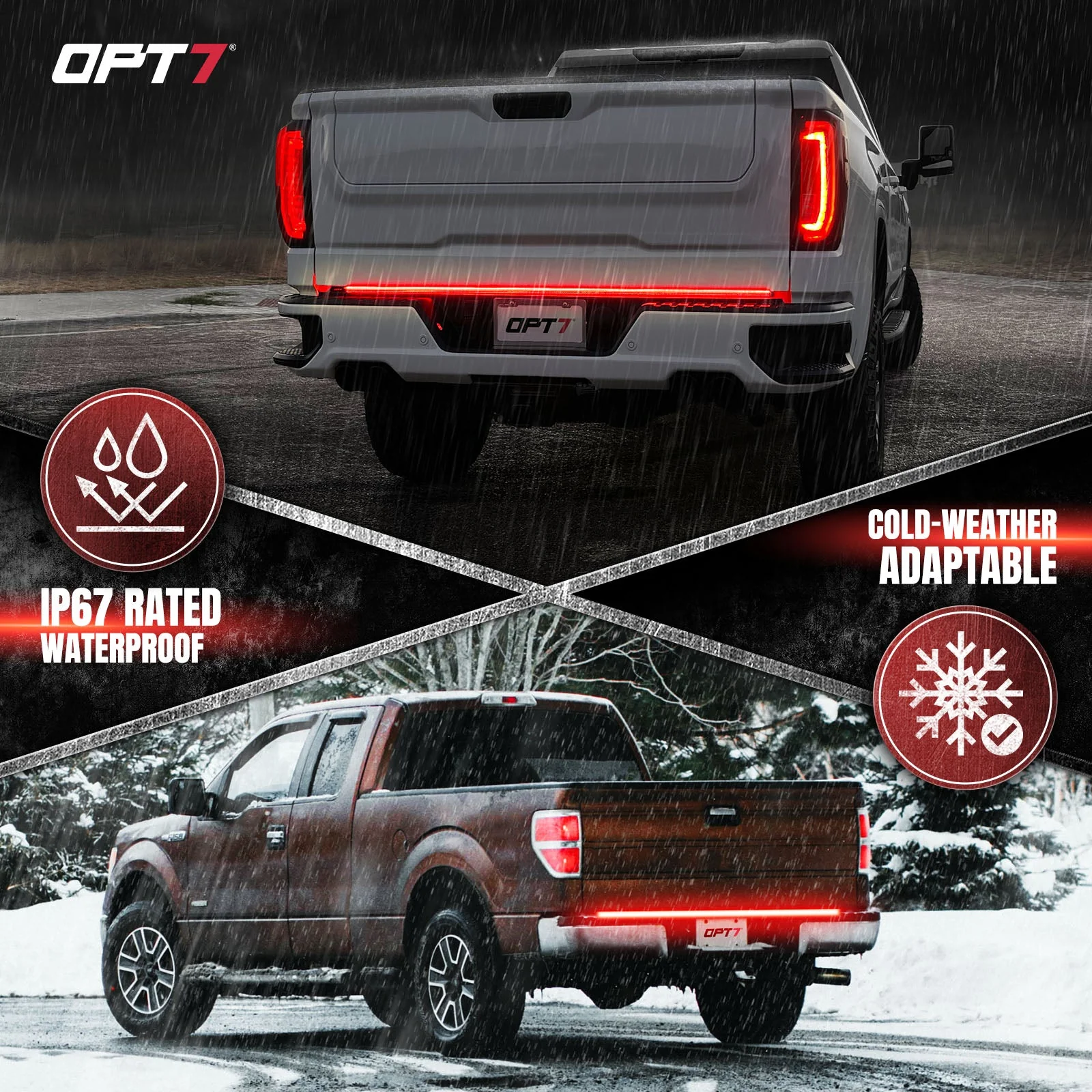 OPT7 Redline Parlux Triple Tailgate Light Bar 60" Bundle for Chevy Silverado-GMC Sierra 1500 19-21 Connect Harness - Image 5