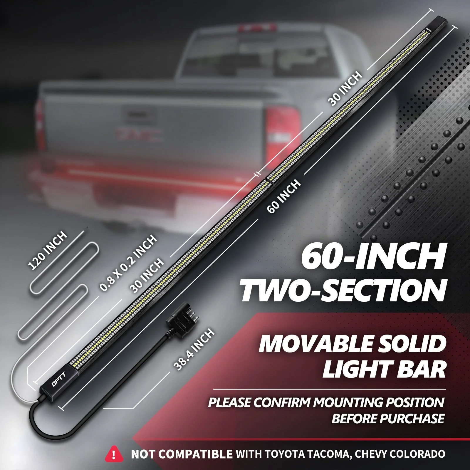 OPT7 Redline Parlux Triple Tailgate Light Bar 60" Bundle for Ford F150 15-18 Easy Connect Harness - Image 21