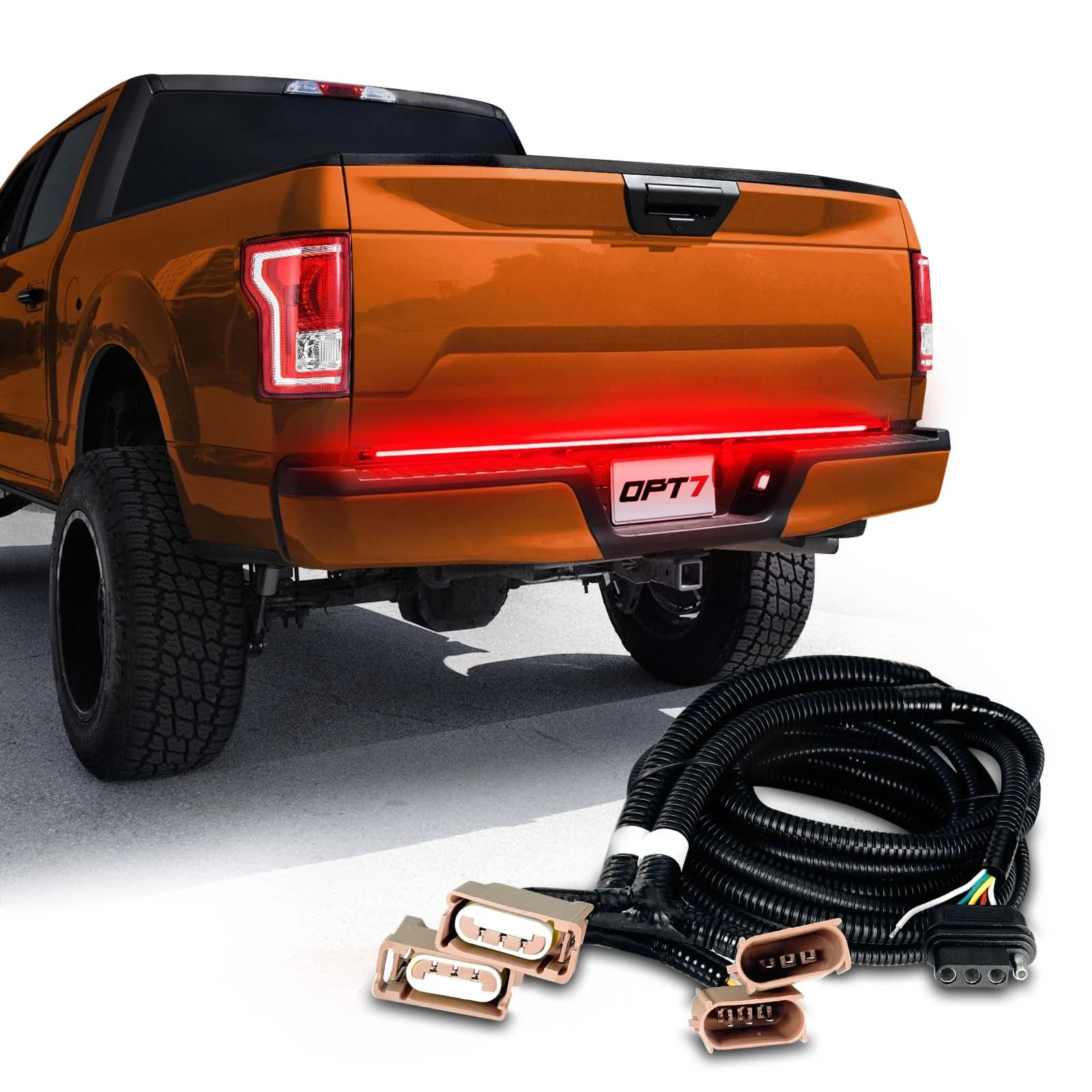OPT7 Redline Parlux Triple Tailgate Light Bar 60" Bundle for Ford F150 15-18 Easy Connect Harness - Image 9