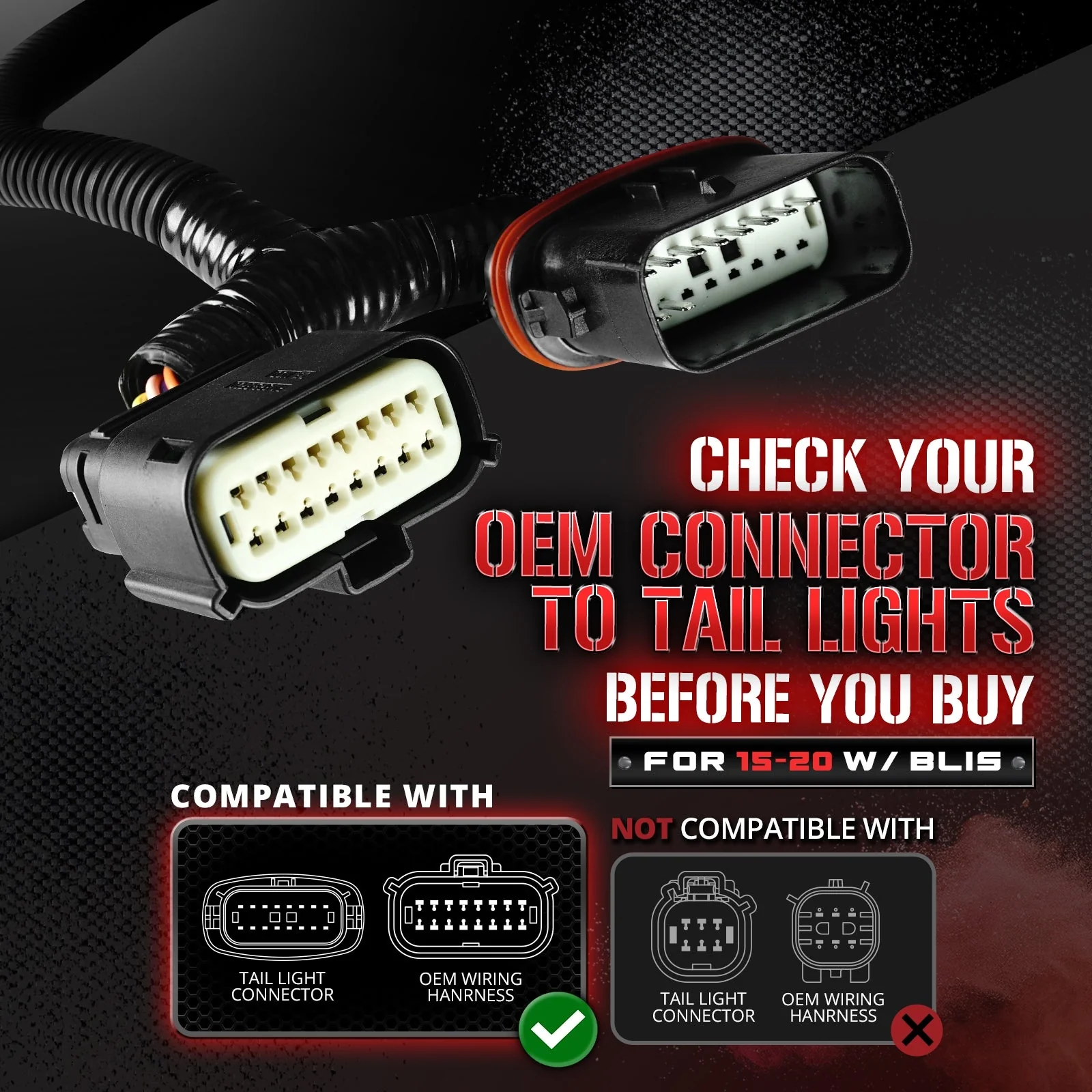 OPT7 Redline Parlux Triple Tailgate Light Bar 60" Bundle for Ford F150 15-20 with Blind Spot Easy Connect Harness - Image 11