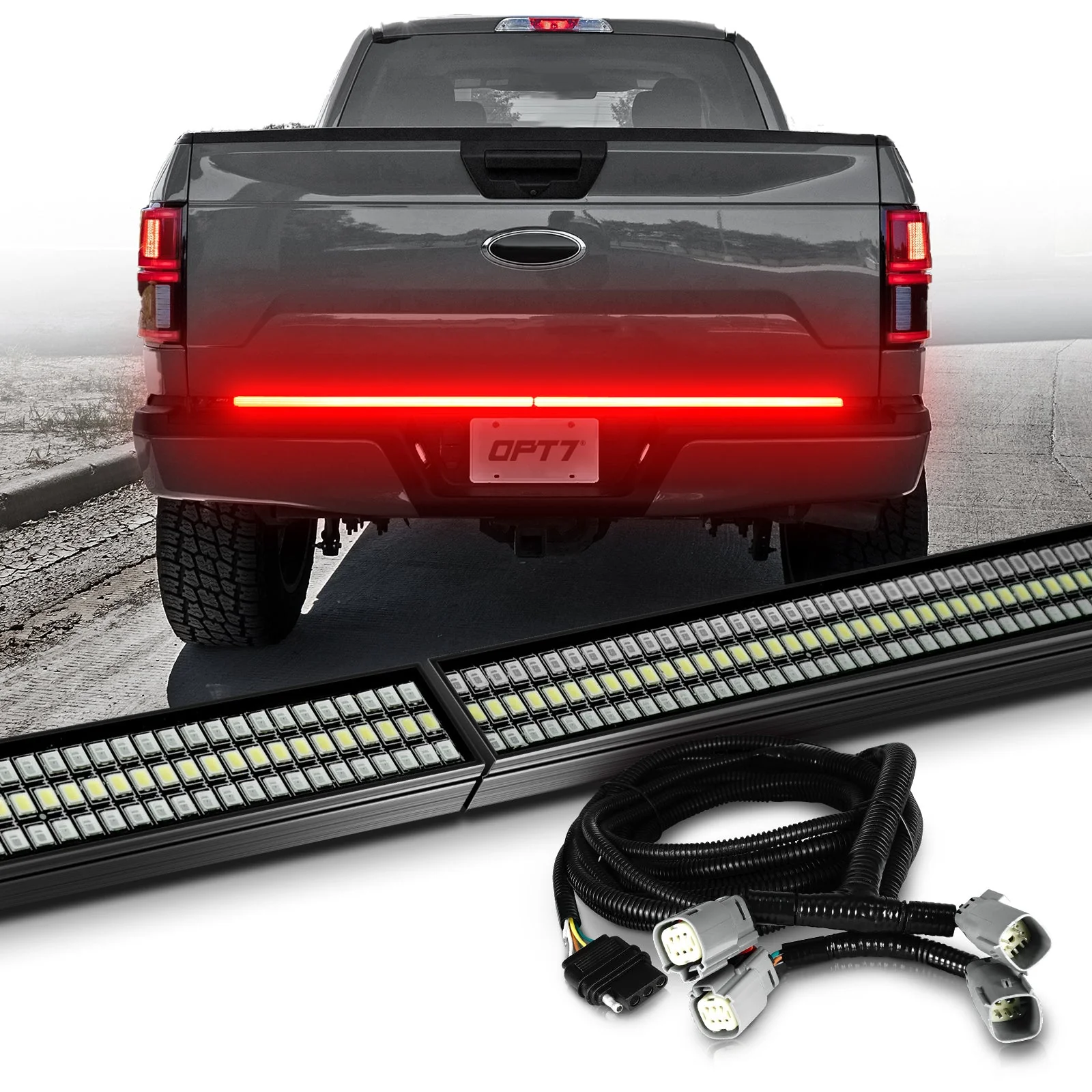 OPT7 Redline Parlux Triple Tailgate Light Bar 60" Bundle for Ford F150 18-20 Easy Connect Harness - Image 17