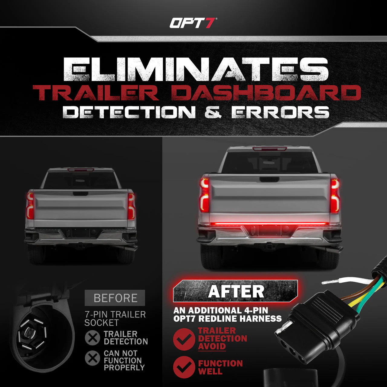 OPT7 Redline Triple Tailgate Light Bar 48" Bundle for Chevy Silverado-GMC Sierra 1500 19-21 - Image 11