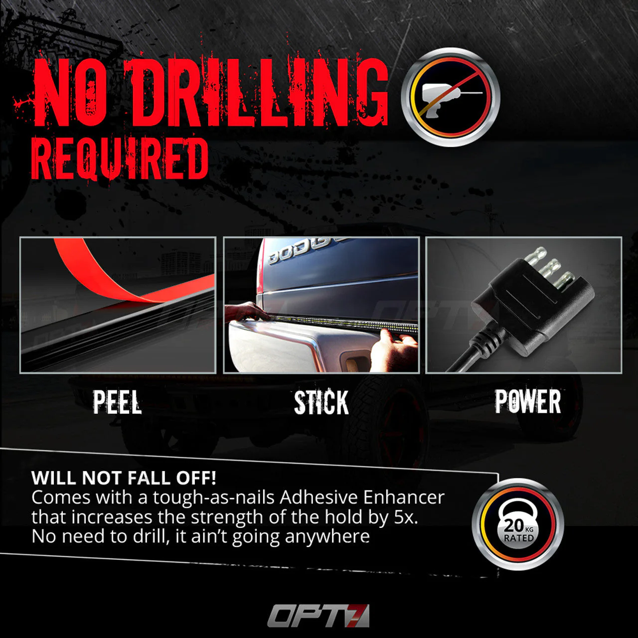 OPT7 Redline Triple Tailgate Light Bar 48" Bundle for Chevy Silverado-GMC Sierra 1500 19-21 - Image 13