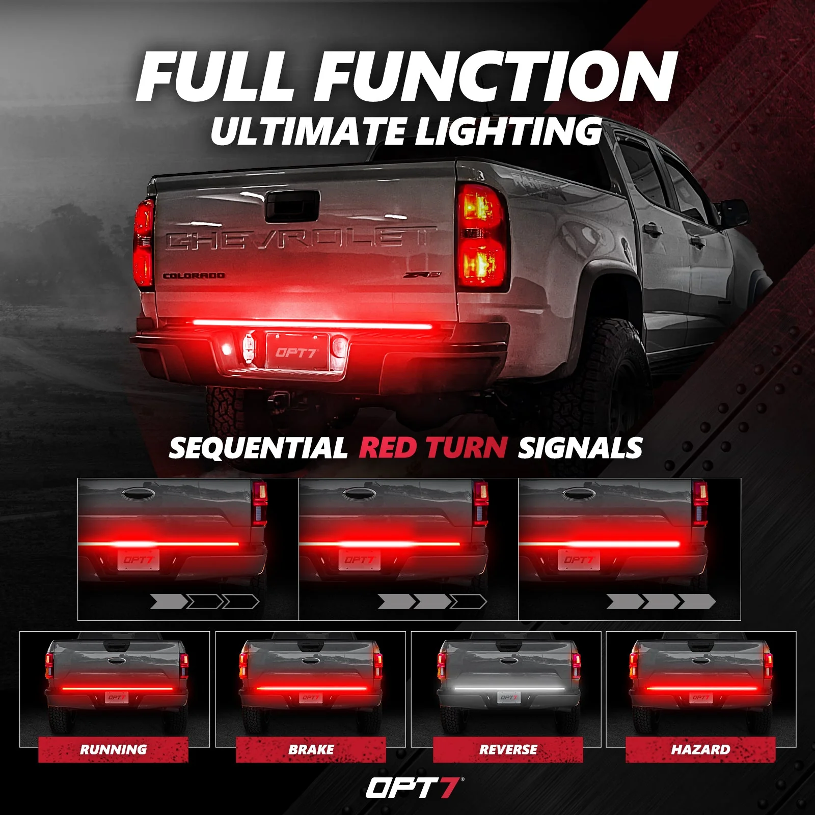 OPT7 Redline Triple Tailgate Light Bar 48" Bundle for Chevy Silverado-GMC Sierra 1500 19-21 - Image 16