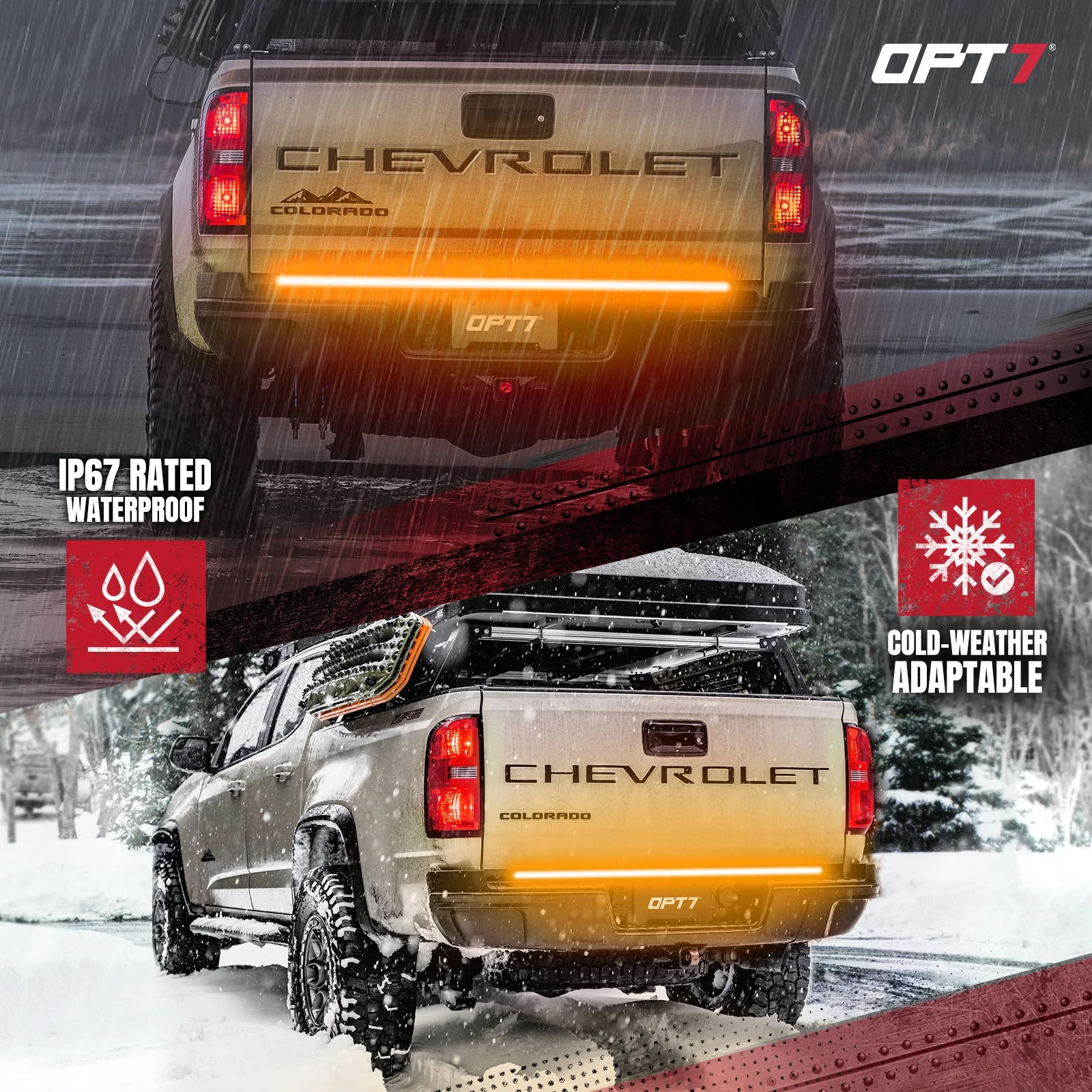 OPT7 Redline Triple Tailgate Light Bar 48" Bundle for Chevy Silverado-GMC Sierra 1500 19-21 - Image 5