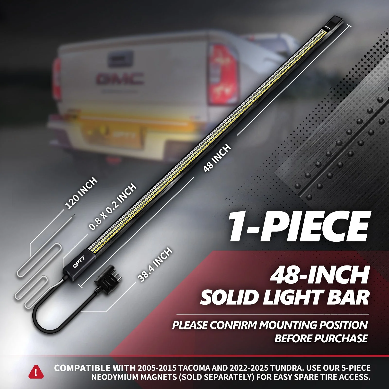 OPT7 Redline Triple Tailgate Light Bar 48" Bundle for Chevy Silverado-GMC Sierra 1500 19-21 - Image 7