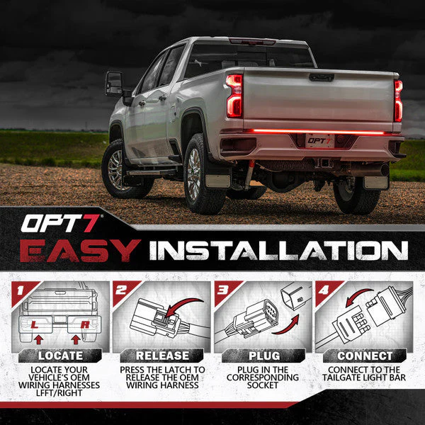 OPT7 Redline Triple Tailgate Light Bar 60" Bundle for Chevy Silverado-GMC Sierra 1500 19-21 - Image 12