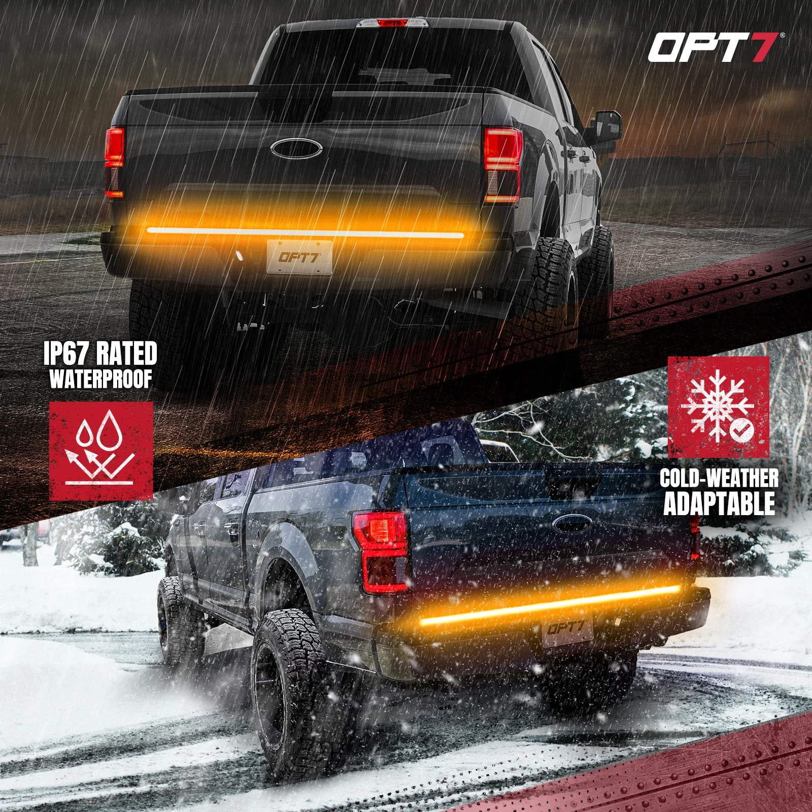 OPT7 Redline Triple Tailgate Light Bar 60" Bundle for Chevy Silverado-GMC Sierra 1500 19-21 - Image 5
