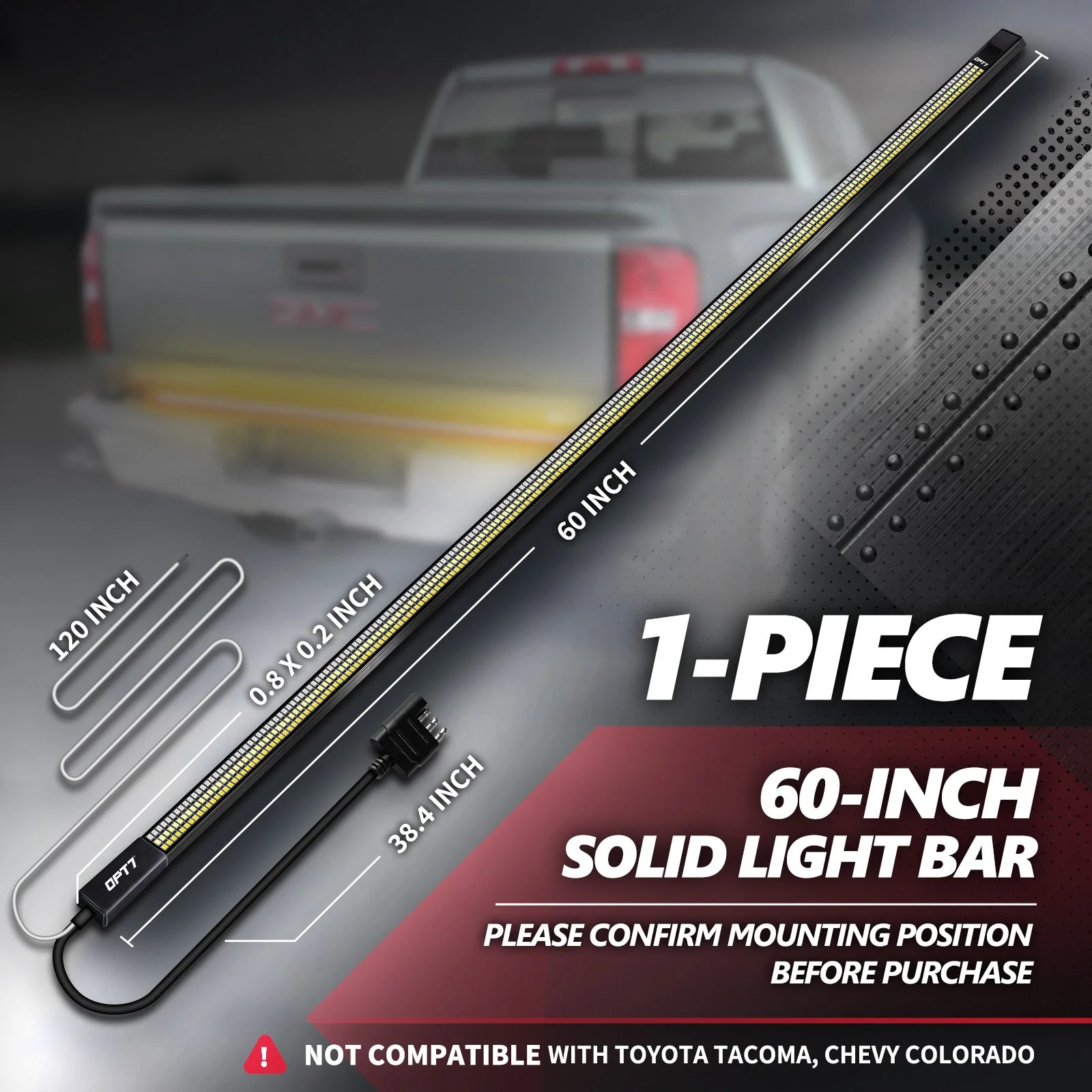 OPT7 Redline Triple Tailgate Light Bar 60" Bundle for Chevy Silverado-GMC Sierra 1500 19-21 - Image 7