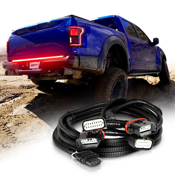 OPT7 Redline Triple Tailgate Light Bar 60" Bundle for Ford F150 15-20 with Blind Spot Easy Connect Harness - Image 8