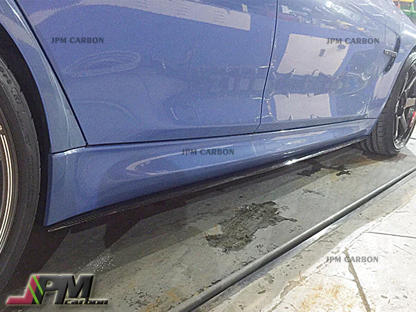Performance Style Carbon Fiber Side Skirt Add-on Lips Fits For 2015-2020 BMW F80 M3 / F82 M4 Only - Image 3