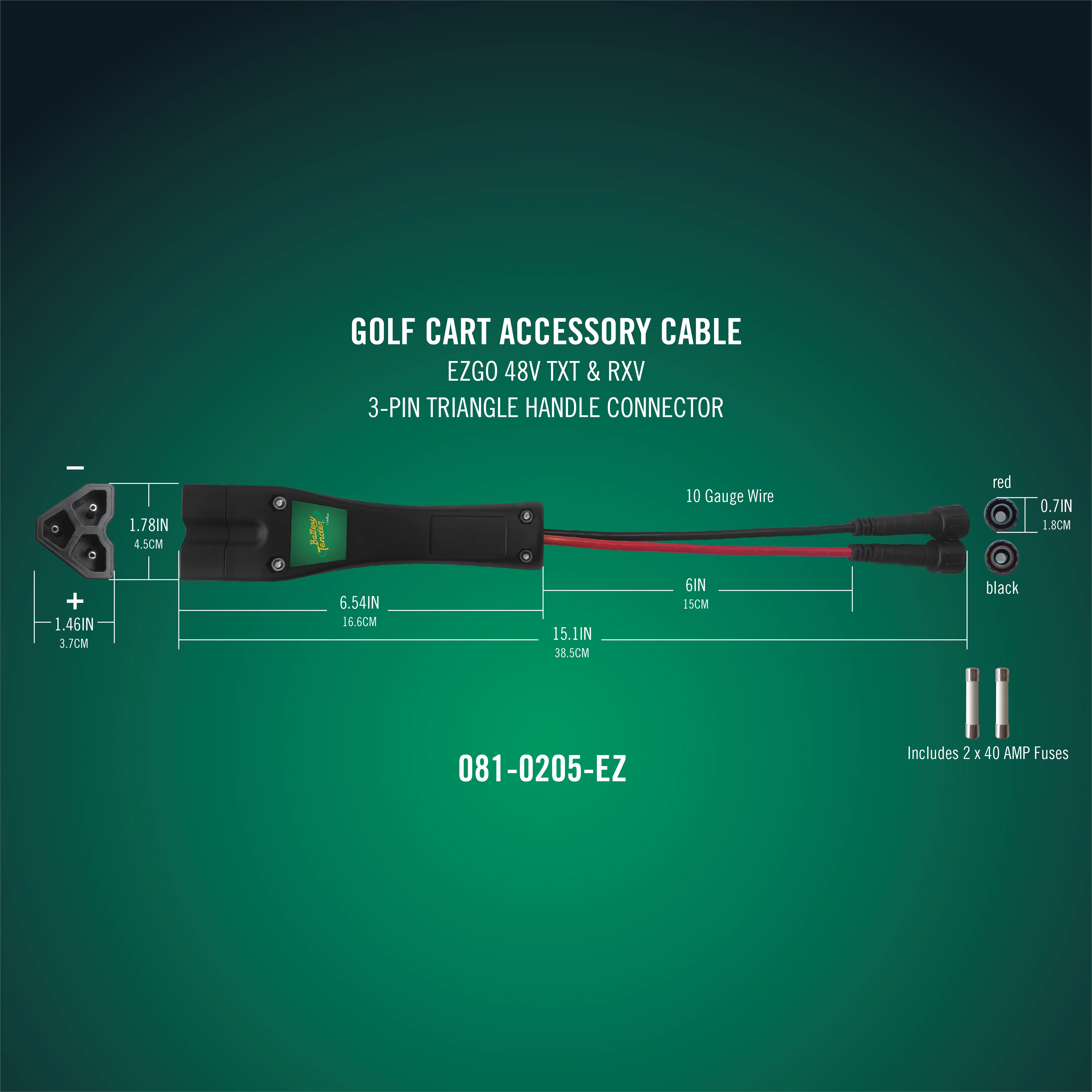 PowerPlus 48V DC Plug - E-Z-GO 3-Pin Triangle Handle - Image 2