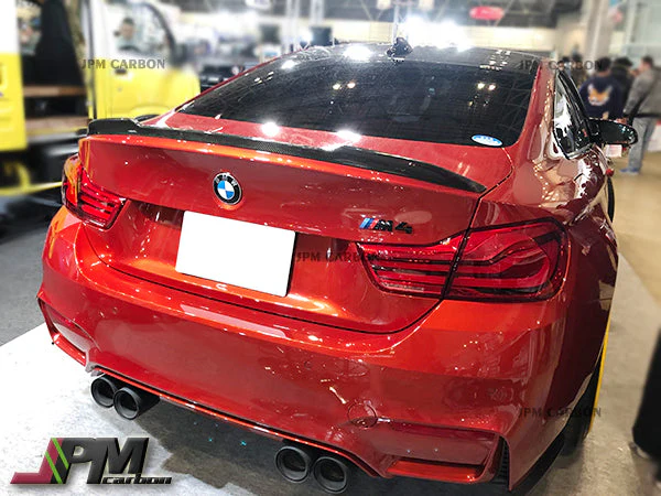 PR Style Carbon Fiber Trunk Spoiler Fits For 2015-2020 BMW F82 M4 Only - Image 2