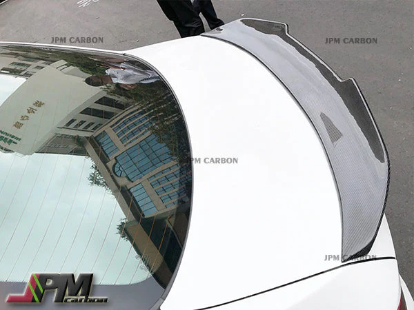 PSM Style Carbon Fiber Trunk Spoiler Fits For 2005-2011 BMW E90 3-Series Sedan Only - Image 3