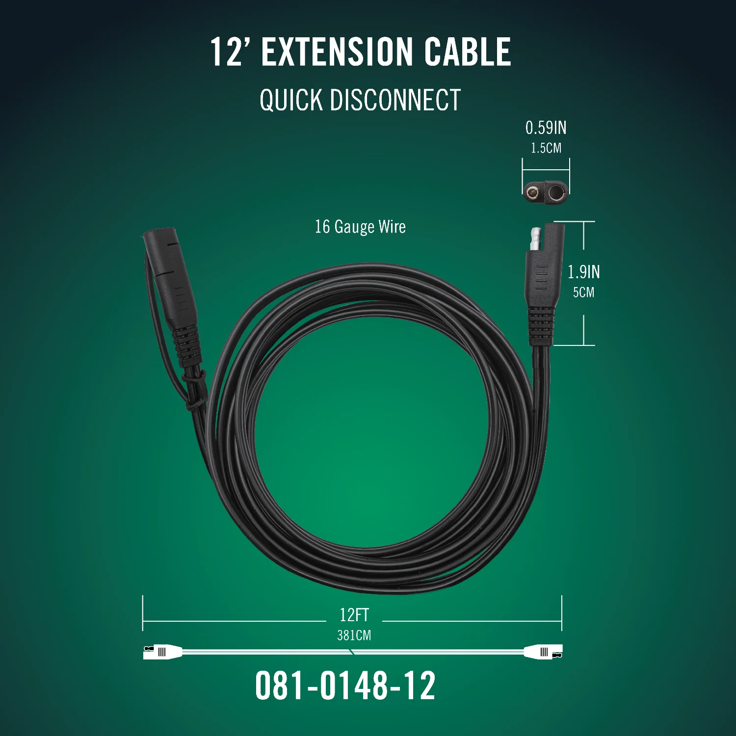 Quick Disconnect  12 Foot Extension Cable 4 Pack - Image 2