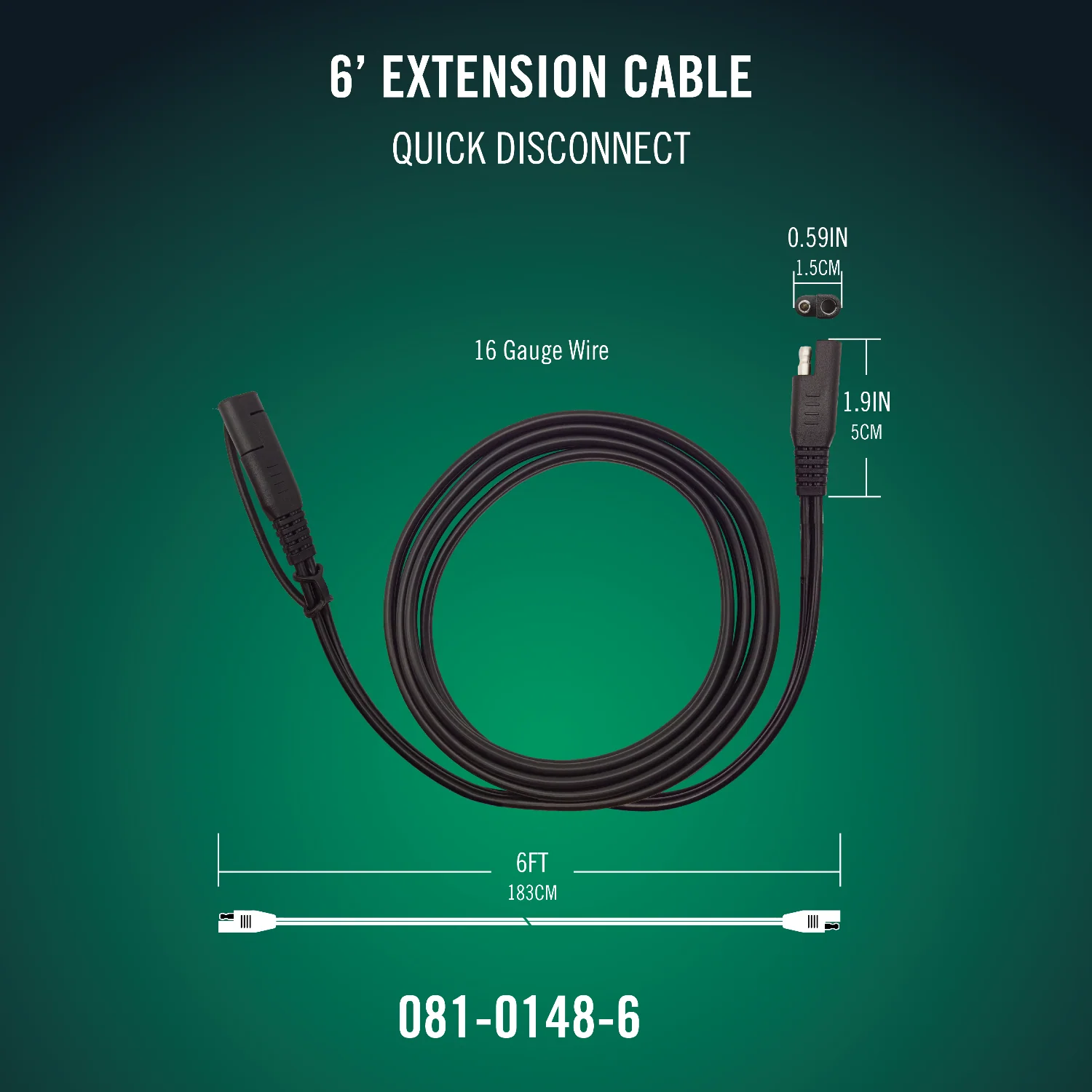 Quick Disconnect  6 Foot Extension Cable - Image 2