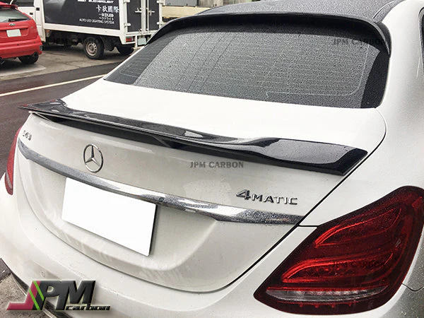 [JPMCarbon] R Style Carbon Fiber Trunk Spoiler Fits For 2015-2021 Mercedes-Benz W205 C-Class Sedan Only - Image 3