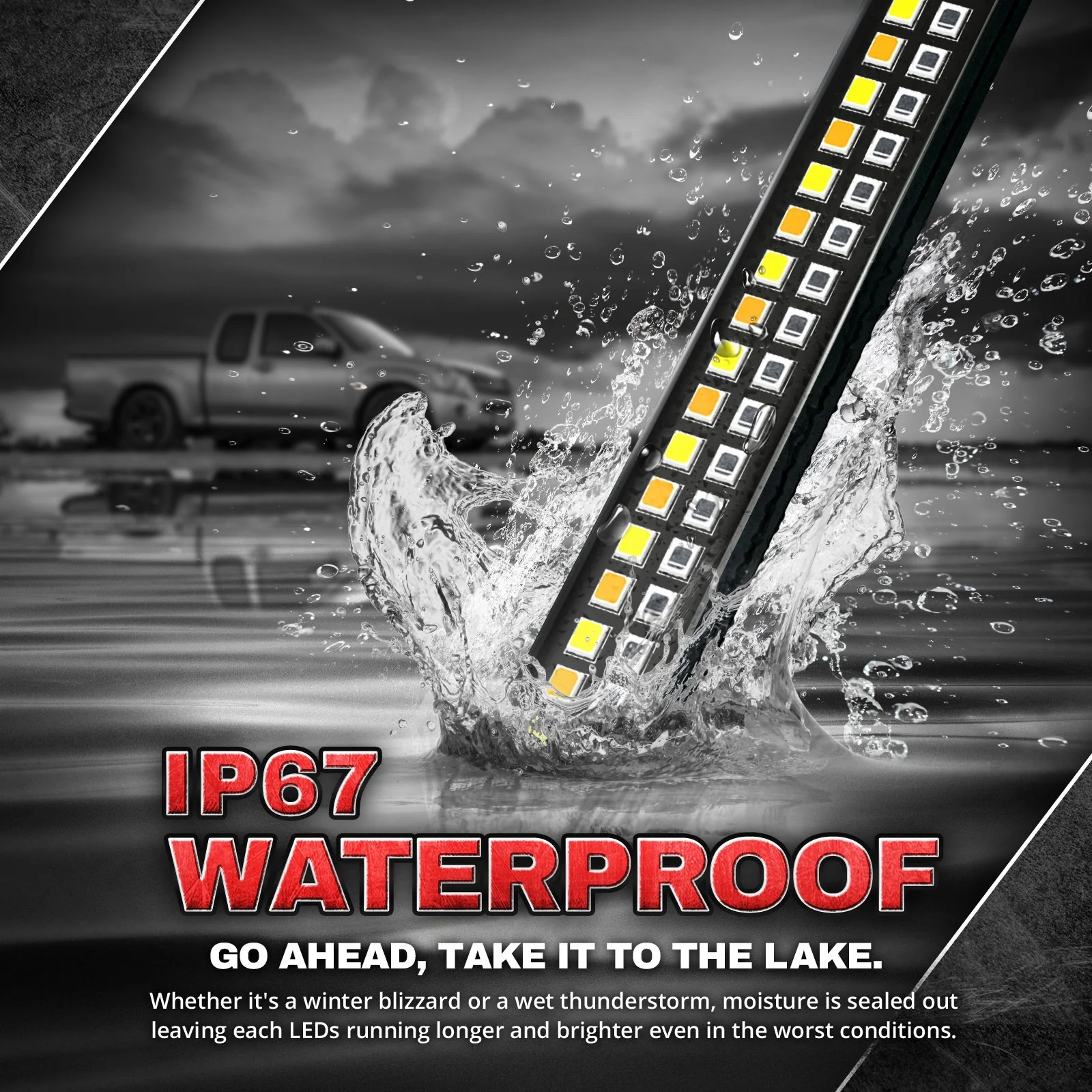 Redline Double Row LED Tailgate Light Bar with Reverse Light, Brake Light, Turn Signals and Hazard Light - Image 4