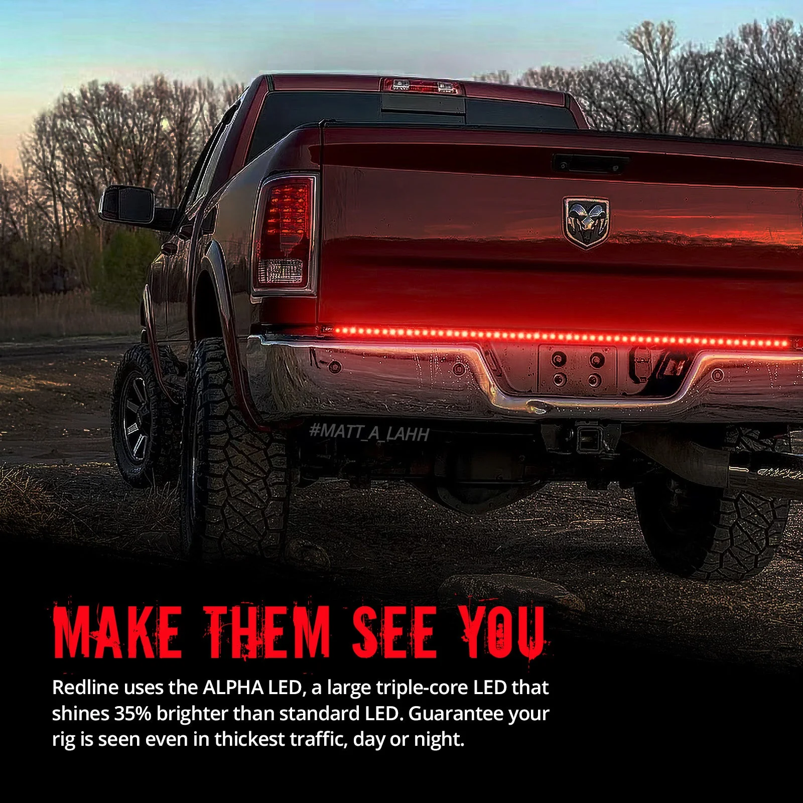 Redline LED Tailgate Light Bar - Full Featured - Reverse Light, Running Light, Brake Light, and Turn Signal - Image 9