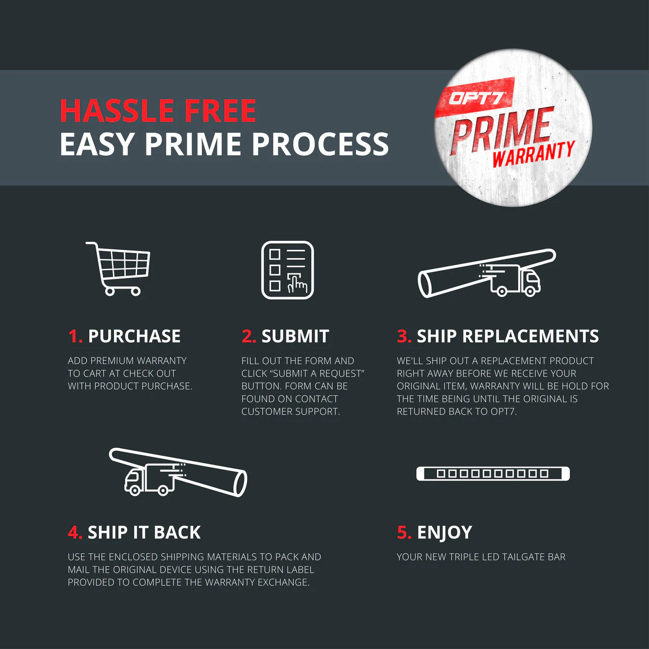 Redline LED Tailgate Prime Warranty Service - Image 3