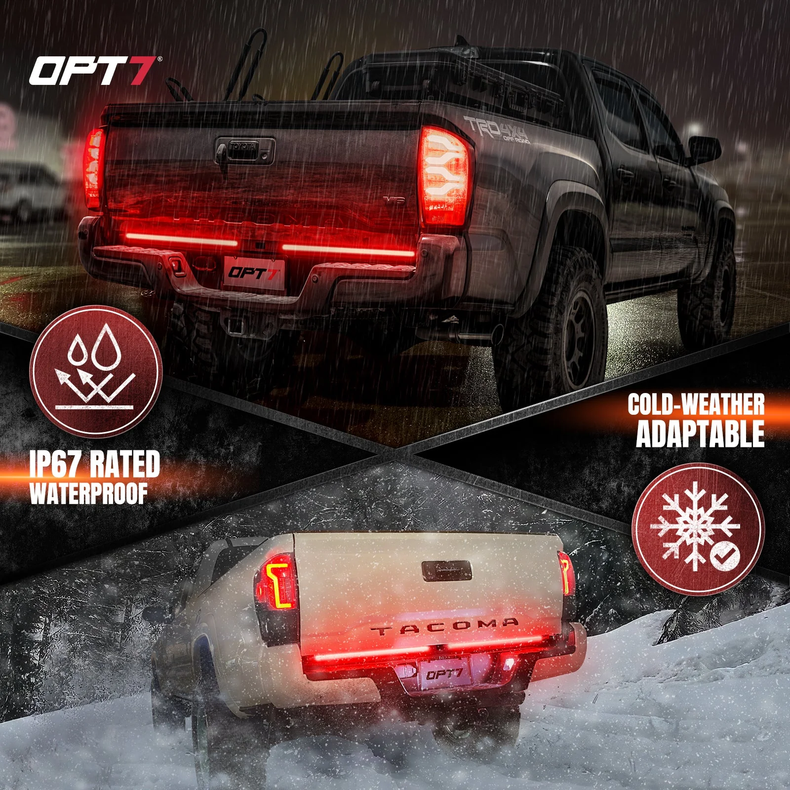 Redline Parlux Triple Row LED Tailgate Light Bar for Tacoma with Reverse Light, Brake Light & Sequential Turn Signals - Image 13